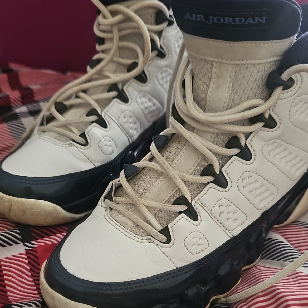 Jordan White and Black High-Top Sneakers
